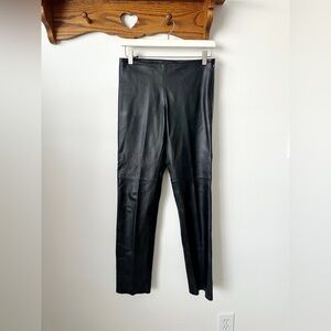 Moda International Christie Fit Black Leather Low Rise Pants Size 2